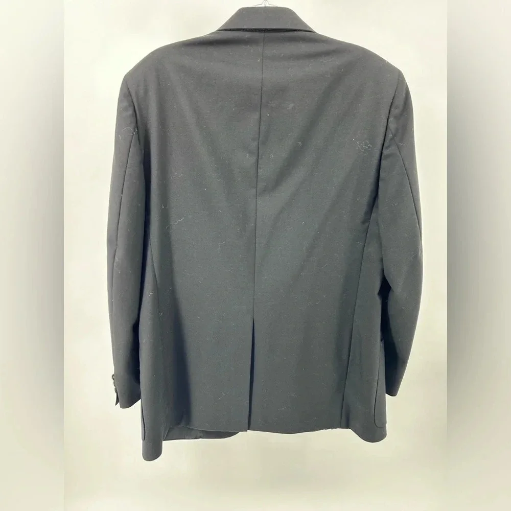 Vintage Burberry's Sport Coat Blazer Wool Black Silver Buttons 42R